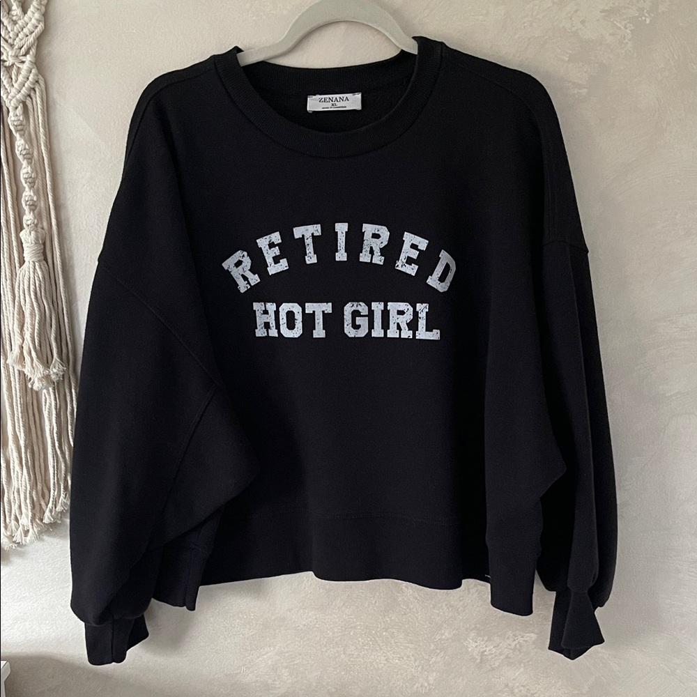 Black 'Retired Hot Girl' Sweatshirt